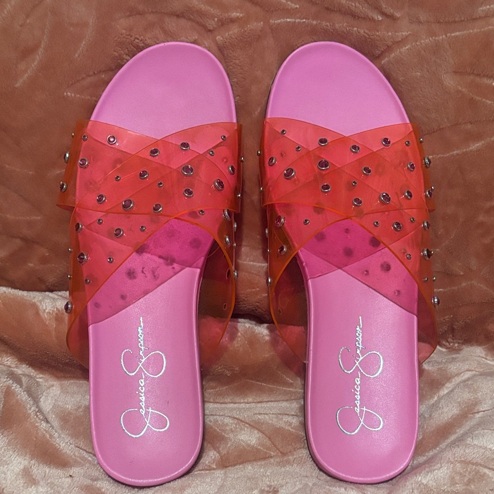Jessica Simpson Pink Studded Sandals
